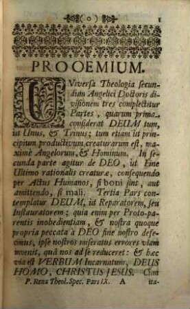 Theologia Ad Mentem Angelici Doctoris Divi Thomae Aquinatis, 9. De Incarnatione Domini