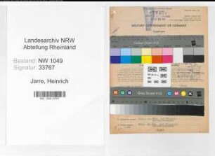 Entnazifizierung Heinrich Jarre , geb. 27.04.1917 (Konstrukteur)