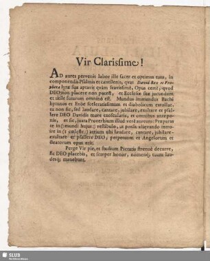 Vir Clarissime!
