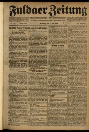 Erste Ausgabe vom Samstag, den 01. Juli 1916.