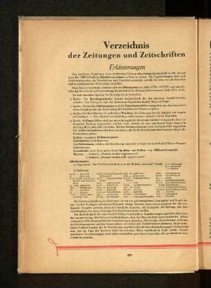 Verzeichnis der Zeitungen und Zeitschriften