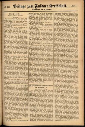 Zweite Ausgabe vom Samstag, den 08. Oktober 1898.