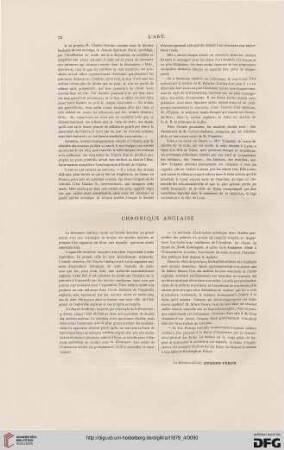 Chronique anglaise