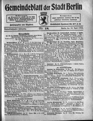 1922,18: Nr. 18, 30. April 1922
