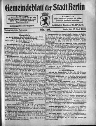 1922,18: Nr. 18, 30. April 1922