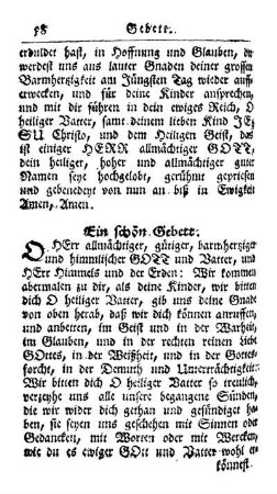 Ein schön Gebätt.