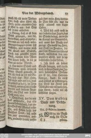 XV. Von wahrer Busse und Bekehrung.