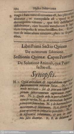 Libri Primi Sectio Quinta De mixtorum solutione.