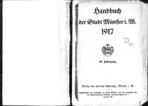Adressbuch Stadt Münster 1917