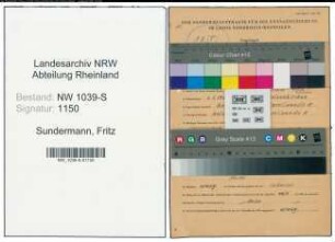 Entnazifizierung Fritz Sundermann , geb. 01.01.1911 (Ingenieur)