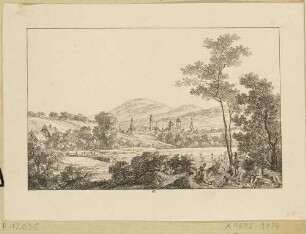 Stadtansicht von Zittau aus nordwestlicher Richtung, aus Richters "70 Mahlerischen An- und Aussichten ..."