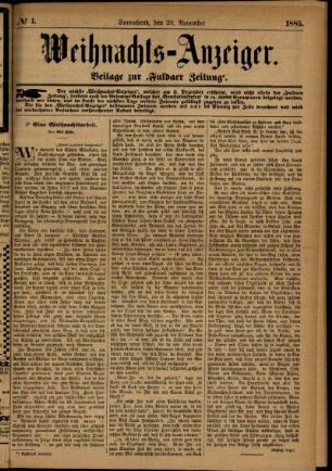 Ausgabe vom Samstag, den 28. November 1885.
