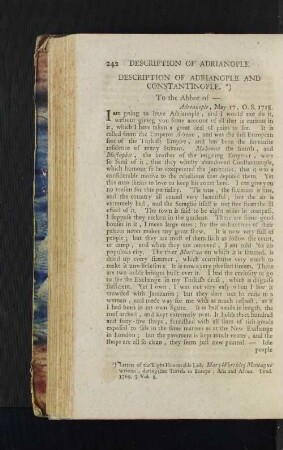 Description of Adrianople and Constantinople.