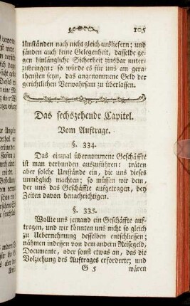 Das sechszehende Capitel. Vom Auftrage.