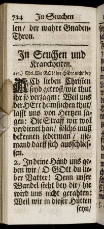 In Seuchen und Kranckheiten.