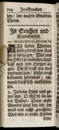 In Seuchen und Kranckheiten.