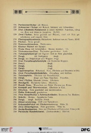II. Abteilung. Antiquitäten, Kunstgegenstände u. dergl. (Nr. 226-700)