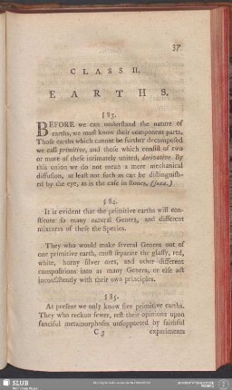 Class II. Earths