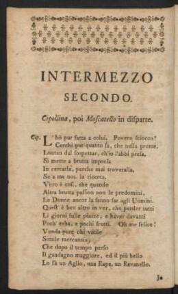 Intermezzo Secondo = Das zweyte Zwischen-Spiel
