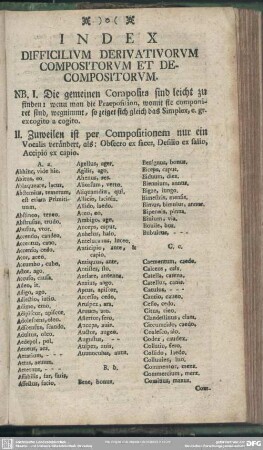 Index Difficulium Derivativorum Compositorum Et Decompositorum