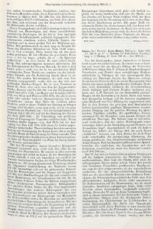 46-48 [Rezension] Osborn, Eric F., Justin Martyr