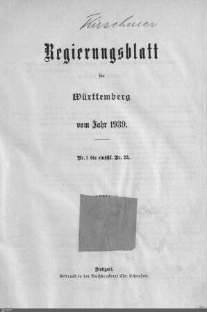 7.1939: Landesregierung, Amtsblatt 1939