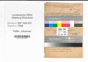 Entnazifizierung Johannes Peffer, geb. 11.07.1908 (Verw.Sekretaer)