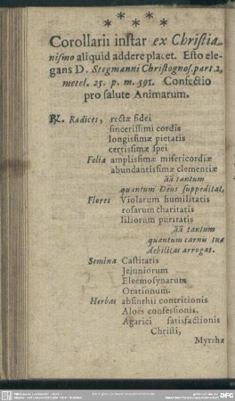 Corollarii instar ex Christianissimo aliquid adere placet