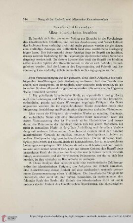 1: Über künstlerische Intuition