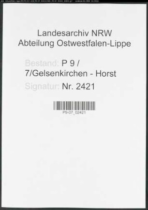 Sterberegister Standesamt Gelsenkirchen-Horst