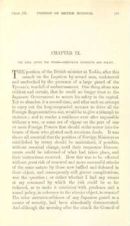 Chapter IX. The lull after the storm ...