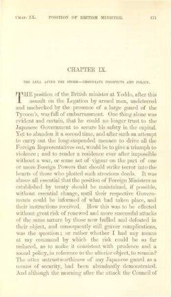 Chapter IX. The lull after the storm ...