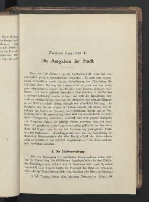 1. Die Stadtverwaltung.