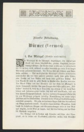 Fünfte Abteilung. Würmer (Vermes).