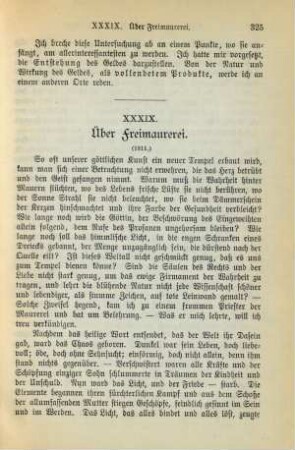 XXXIX. Über Freimaurerei. (1811.)