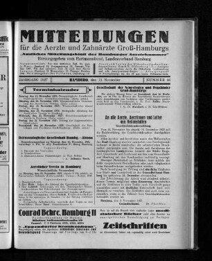 Jahrgang 1927, Hamburg, den 13. November, Nummer 46