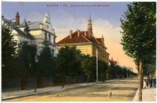 Rochlitz. Bismarckstraße und Realschule