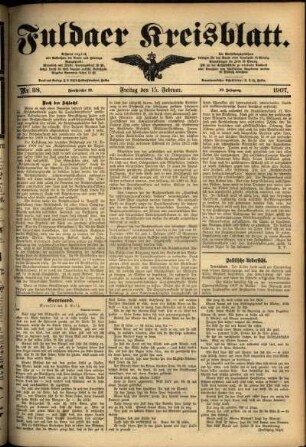 Ausgabe vom Freitag, den 15. Februar 1907.