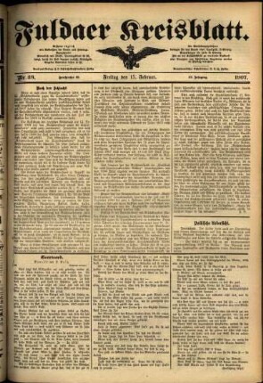 Ausgabe vom Freitag, den 15. Februar 1907.