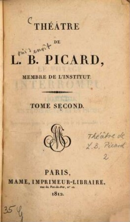 Théâtre de L. B. Picard. 2