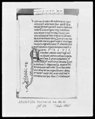 Psalterium cum Canticis — Initiale A mit Randausläufer, Folio 61verso