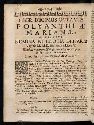744-840, Liber Decimus Octavus