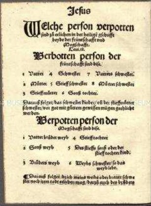 Martin Luther "Welche Personen verboten sind zu ehelichen", Basel 1522