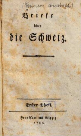 Briefe über die Schweiz, 1