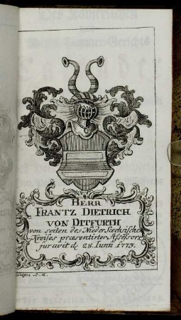 Herr Frantz Dietrich von Ditfurth[...]