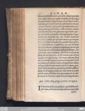 Al Sig. Francesco Tores.