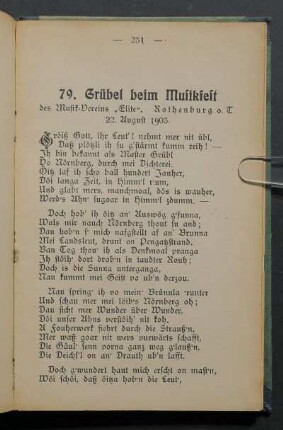 79. Grübel beim Musikfest des Musik-Vereins "Elite". Rothenburg o. T. 22. August 1903.