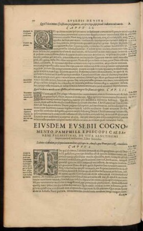 Eiusdem Eusebii Cognomento Pamphili ... De Vita Sanctissimi Imperatoris Constantini, Liber Secundus.