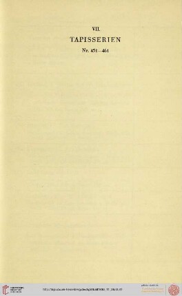 VII. Tapisserien (Nr. 451-461)