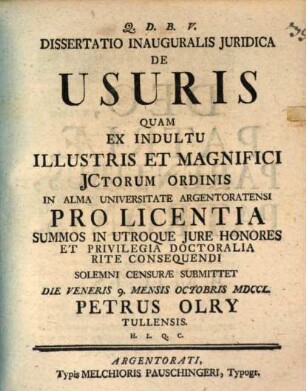 Diss. inaug. med. de usuris